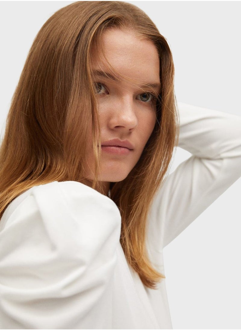 MANGO - Puff Sleeve T-Shirt - Image 1