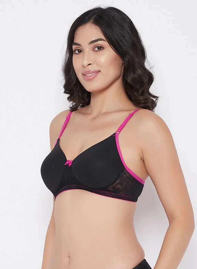 كلوفيا Clovia Padded Non-Wired Full Cup T-shirt Bra in Black