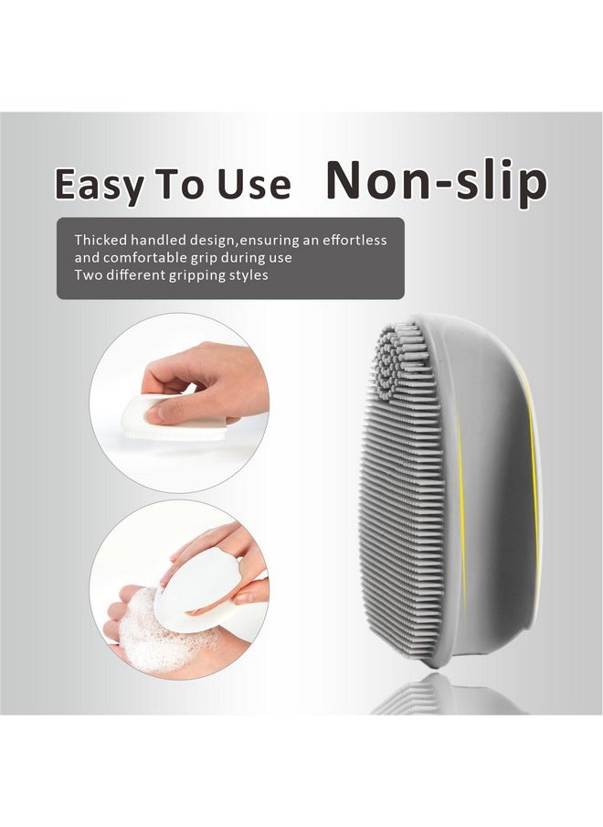 HieerBus HieerBus Silicone Face Scrubber,Manual Exfoliating Brush,Handheld Facial Cleansing Brush for Women Men-Blackhead Removing Pore Cleansing Massaging for Sensitive, Delicate, Dry Skin (3rd-Grey+White)  - Image 5