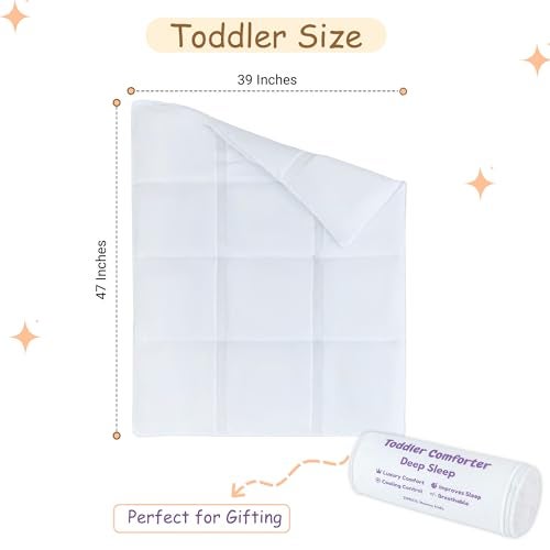 ZPECC Toddler Down Alternative Comforter, 39x47 Hypoallergenic Baby Blanket Quilt, Soft Breathable Lightweight All Season Kids Duvet Insert for Crib Stroller Cot Daycare, White - Image 2