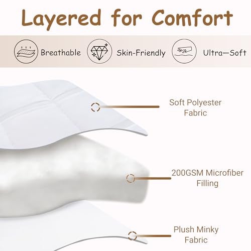 ZPECC Toddler Down Alternative Comforter, 39x47 Hypoallergenic Baby Blanket Quilt, Soft Breathable Lightweight All Season Kids Duvet Insert for Crib Stroller Cot Daycare, White - Image 3