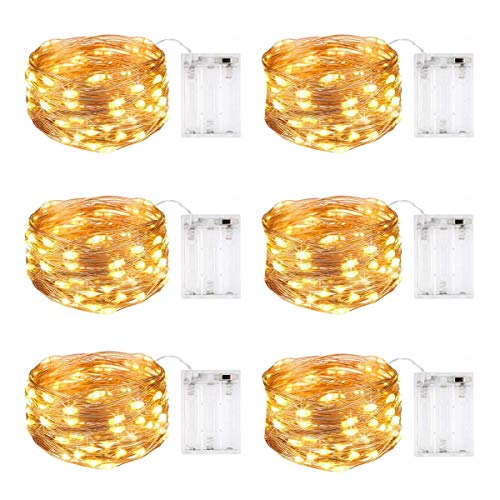 MIRADH 6 Pack of 10 Feet 30 Led Fairy Lights Battery Operated Led Light for Home Decoration, String Light for Home Decoration-Warm White (Still-Pack of 6) - Image 1