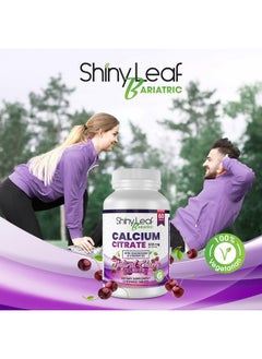 Shiny Leaf Shiny Leaf Bariatric Calcium Citrate 600mg - Supplement for Bariatric Patients, 120 Ct Chewable Calcium Tablets with Magnesium, Vitamin D3, Natural Cherry Flavor, Vegetarian (2 Months)  - Image 2