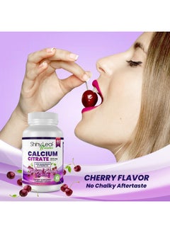 Shiny Leaf Shiny Leaf Bariatric Calcium Citrate 600mg - Supplement for Bariatric Patients, 120 Ct Chewable Calcium Tablets with Magnesium, Vitamin D3, Natural Cherry Flavor, Vegetarian (2 Months)  - Image 1