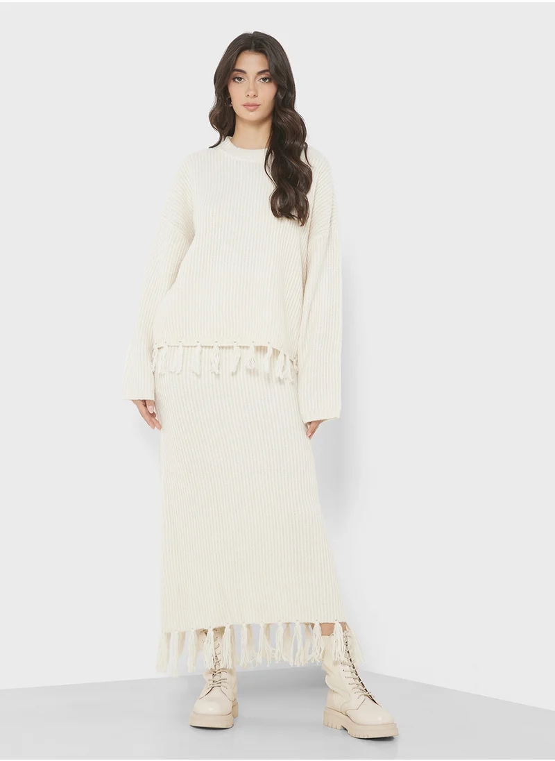4th & Reckless Tassle Detail Knitted Skirt