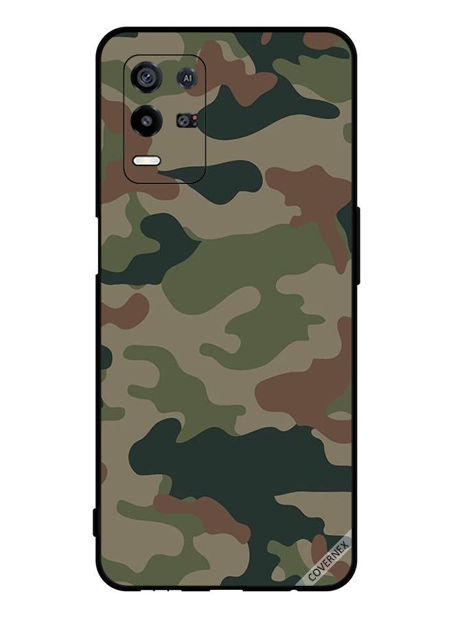 Covernex Protective Case Cover For Oppo K9x Green & Brown Camouflage Pattern  - Image 1