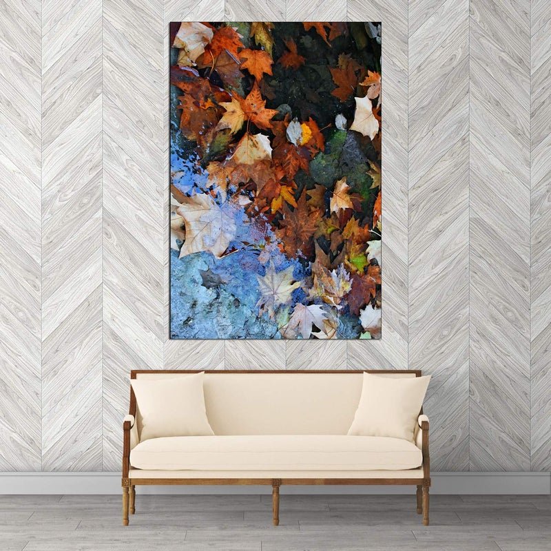 Inephos Framed Canvas Painting Colours of Autumn Nature Art Wall Painting for Living Room Bedroom Office Hotels Drawing Room Multi Color 85cm X 55cm