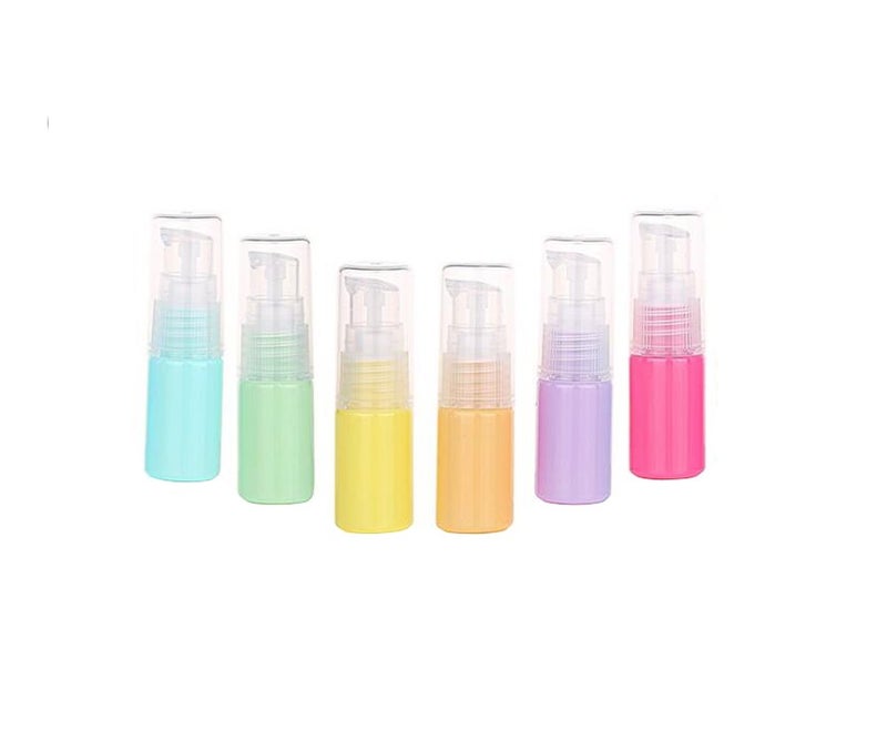 Elandy 6PCS Plastic Refillable Empty Macaron Color Sample Pump Vial Bottle-Perfume Cosmetic Storage Container Makeup Emollient Cream Emulsion Lotion Toiletries Liquid Jar Pot(Color Random) (10ml/0.33oz)