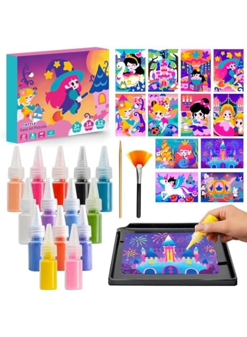 SYOSI Sand Art Kits for Kids (Ages 4-8) - 29 Pieces Princess Creative DIY Learning Toy, Fun Crafts for Girls & Boys, Colorful Sand Painting Set, Ideal Birthday or Holiday Gifts - Image 1