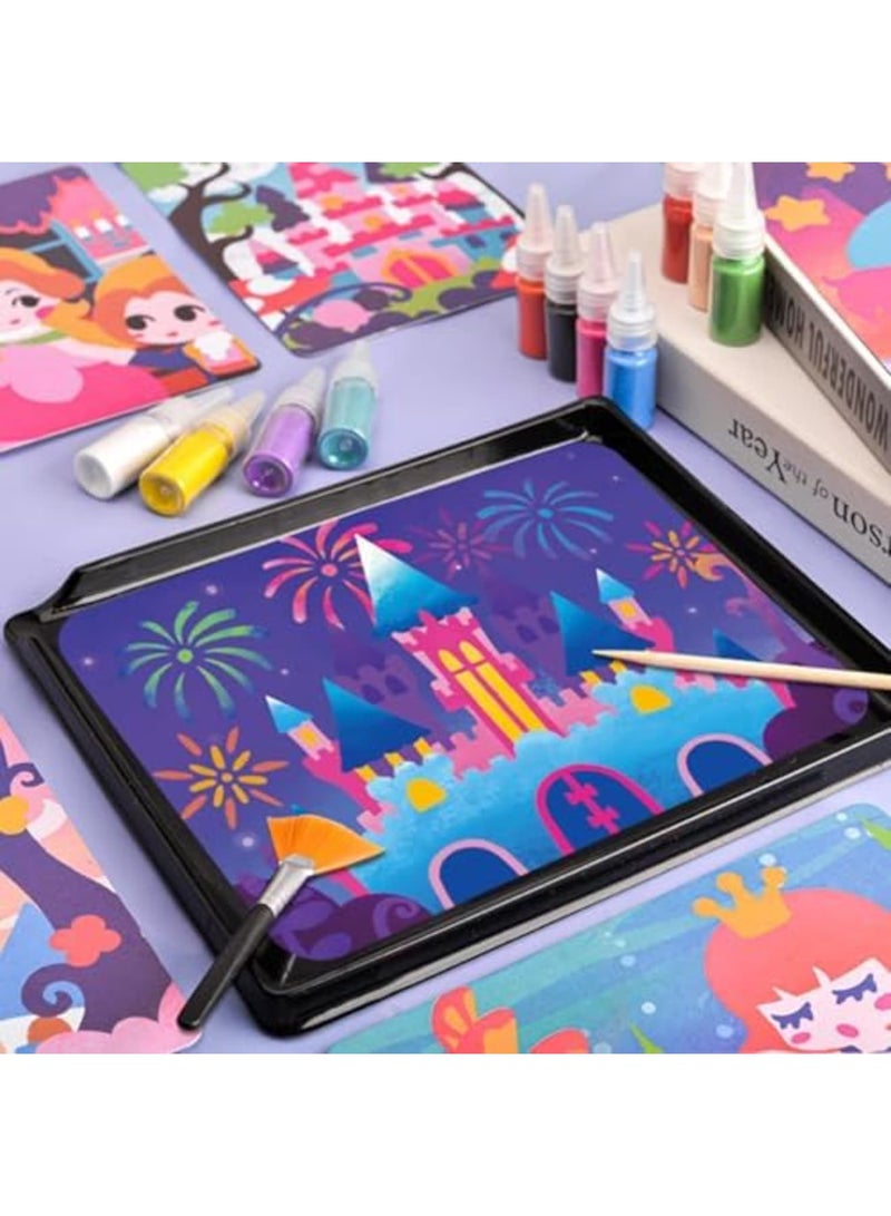SYOSI Sand Art Kits for Kids (Ages 4-8) - 29 Pieces Princess Creative DIY Learning Toy, Fun Crafts for Girls & Boys, Colorful Sand Painting Set, Ideal Birthday or Holiday Gifts - Image 3