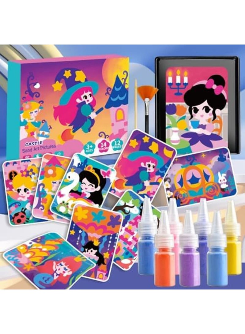 SYOSI Sand Art Kits for Kids (Ages 4-8) - 29 Pieces Princess Creative DIY Learning Toy, Fun Crafts for Girls & Boys, Colorful Sand Painting Set, Ideal Birthday or Holiday Gifts - Image 4
