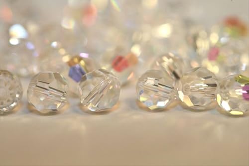 Adabele 100pcs Adabele Austrian 8mm Faceted Loose Round Crystal Beads Clear AB Compatible with 5000 Swarovski Crystals Preciosa SS2R-802 - Image 4