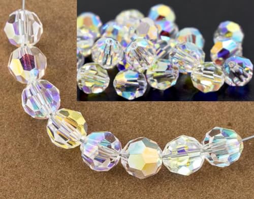Adabele 100pcs Adabele Austrian 8mm Faceted Loose Round Crystal Beads Clear AB Compatible with 5000 Swarovski Crystals Preciosa SS2R-802 - Image 2