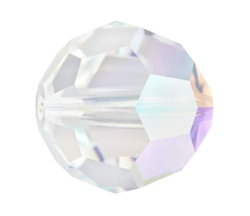 Adabele 100pcs Adabele Austrian 8mm Faceted Loose Round Crystal Beads Clear AB Compatible with 5000 Swarovski Crystals Preciosa SS2R-802 - Image 1