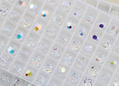 Adabele 100pcs Adabele Austrian 8mm Faceted Loose Round Crystal Beads Clear AB Compatible with 5000 Swarovski Crystals Preciosa SS2R-802 - Image 3