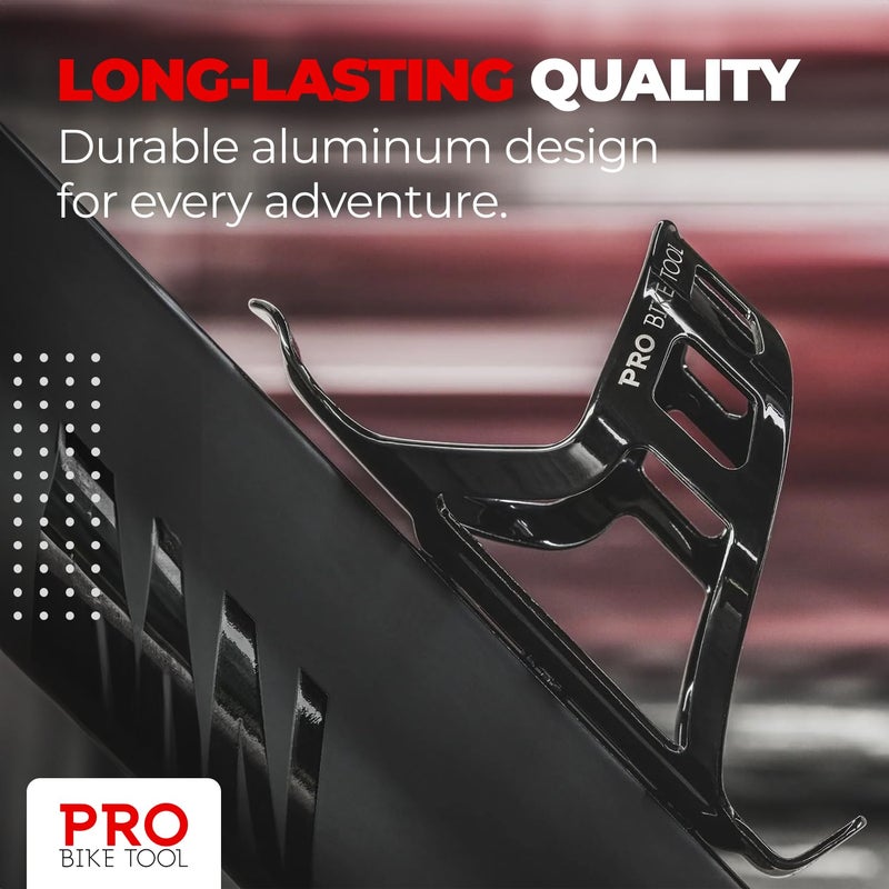 Pro Bike Tool Bike Water Bottle Holder, Black or White Gloss, Secure Retention System, No Lost Bottles, Lightweight and Strong Bicycle Bottle Cage, Quick and Easy to Mount, Great for Road and Mountain Bikes - Image 2