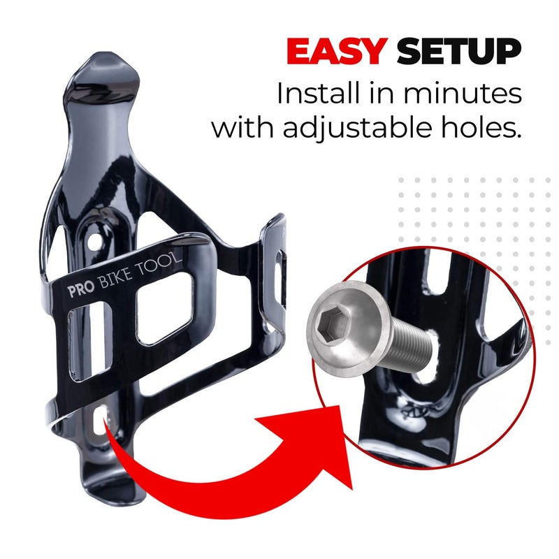 Pro Bike Tool Bike Water Bottle Holder, Black or White Gloss, Secure Retention System, No Lost Bottles, Lightweight and Strong Bicycle Bottle Cage, Quick and Easy to Mount, Great for Road and Mountain Bikes - Image 5