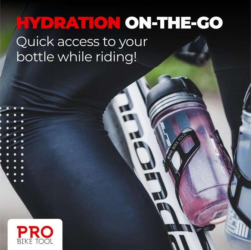 Pro Bike Tool Bike Water Bottle Holder, Black or White Gloss, Secure Retention System, No Lost Bottles, Lightweight and Strong Bicycle Bottle Cage, Quick and Easy to Mount, Great for Road and Mountain Bikes - Image 4