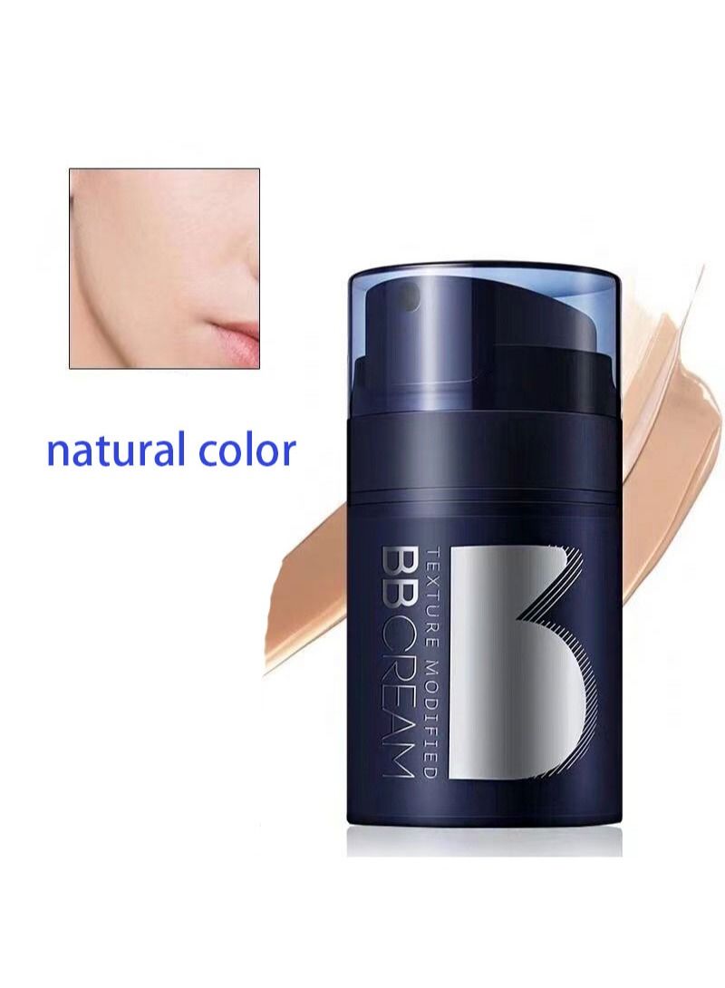 Concealer For Men, Waterproof Smooth Flawless Face Cream Concealer Foundation Repair Cream For Dark Circles Under Eye Spots Face Concealer, 50g (Natural)
