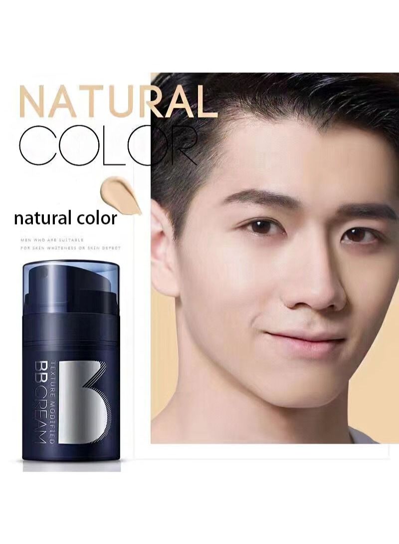 Concealer For Men, Waterproof Smooth Flawless Face Cream Concealer Foundation Repair Cream For Dark Circles Under Eye Spots Face Concealer, 50g (Natural)