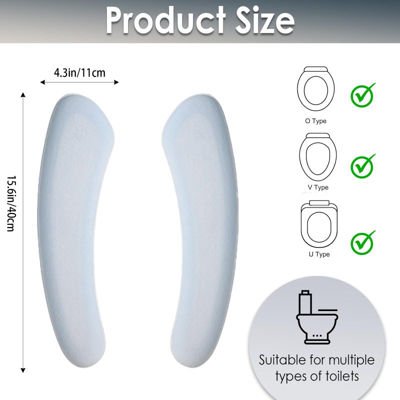 Iensen Thick and Elastic Toilet Seat Cover â€“ Washable & Reusable with Double-Sided Hook and Loop Fastener for Easy Attachment â€“ Cushioned Mat with Thick Sponge for Extra Comfort (Blue) - Image 2