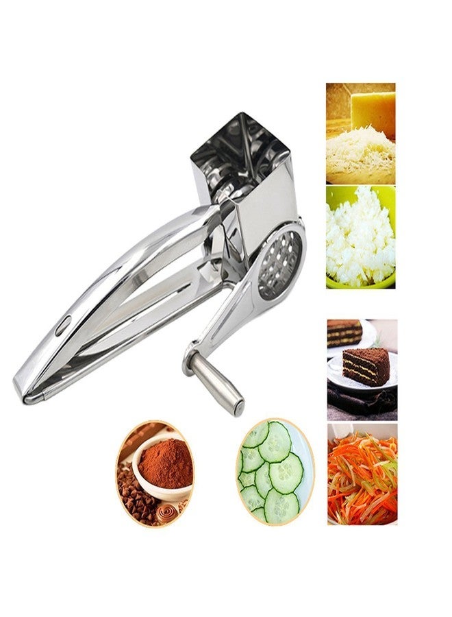 Saim Multifunction Rotary Cheese & Vegetable Grater Cutter Slicer Shredder with 4 Interchanging Rotary Ultra Sharp Cylinders Stainless Steel - Image 2