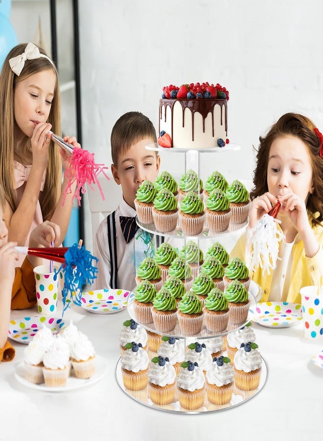 LoveDisplay Cupcake Stand, 4 Tier Cupcake Stand for 50 Cupcakes, Round Tiered Cupcake Tower, Clear Acrylic Cupcake Holder, Dessert Stands for Party, Wedding, Birthday, Baby Shower, Halloween - Image 4