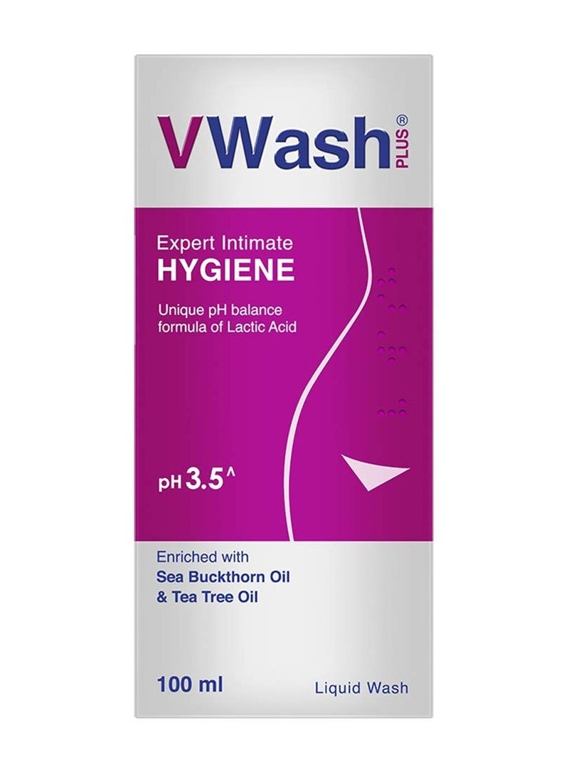 VWash Plus Expert Intimate Hygiene, 100ml, Hygiene Wash for Women, Vaginal Wash, Prevents Itching, Irritation & Dryness, Suitable For All Skin Types - Image 1