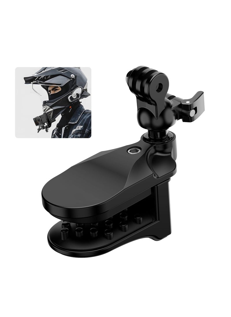 SYOSI - Motorcycle Helmet Chin Clamp Mount, Universal Clamp Mount for Action Cameras, Head View Holder Attach for GoPro Hero 12, 11, 10/DJI Osmo Action 4/Insta360 X3/AKASO/SJCAM and Other Action Cameras - Image 1