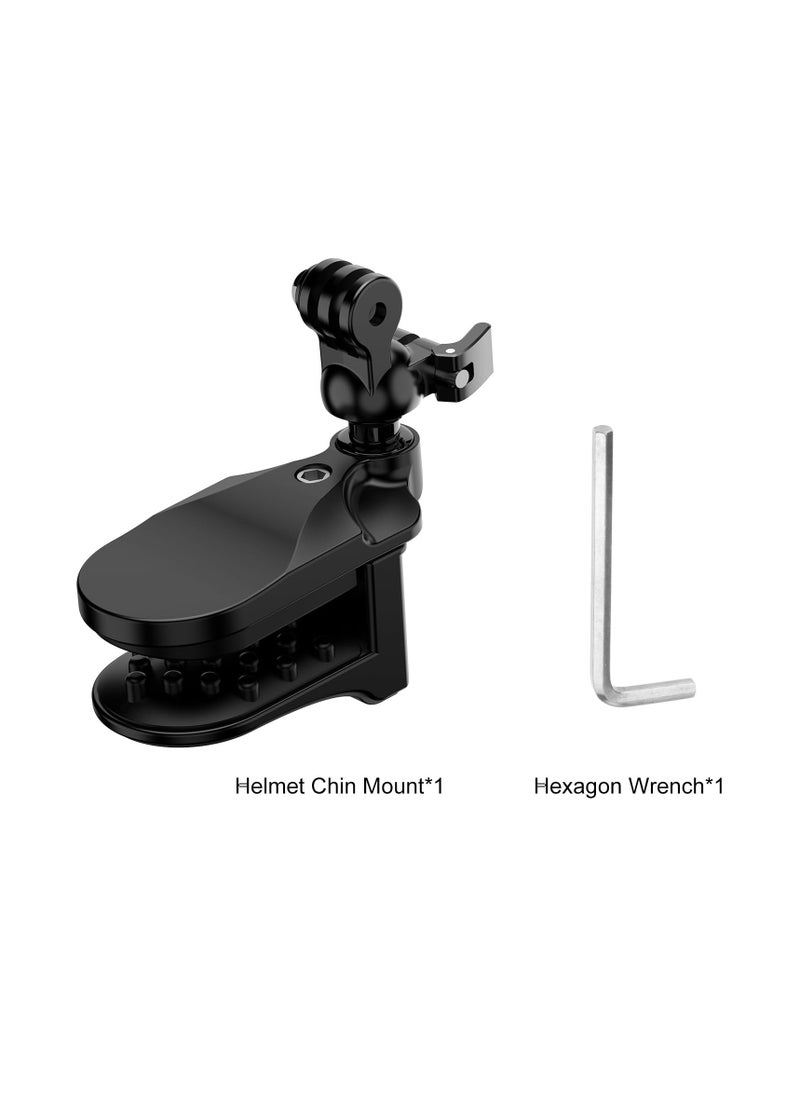 SYOSI - Motorcycle Helmet Chin Clamp Mount, Universal Clamp Mount for Action Cameras, Head View Holder Attach for GoPro Hero 12, 11, 10/DJI Osmo Action 4/Insta360 X3/AKASO/SJCAM and Other Action Cameras - Image 1