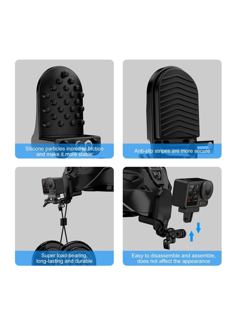 SYOSI - Motorcycle Helmet Chin Clamp Mount, Universal Clamp Mount for Action Cameras, Head View Holder Attach for GoPro Hero 12, 11, 10/DJI Osmo Action 4/Insta360 X3/AKASO/SJCAM and Other Action Cameras - Image 1