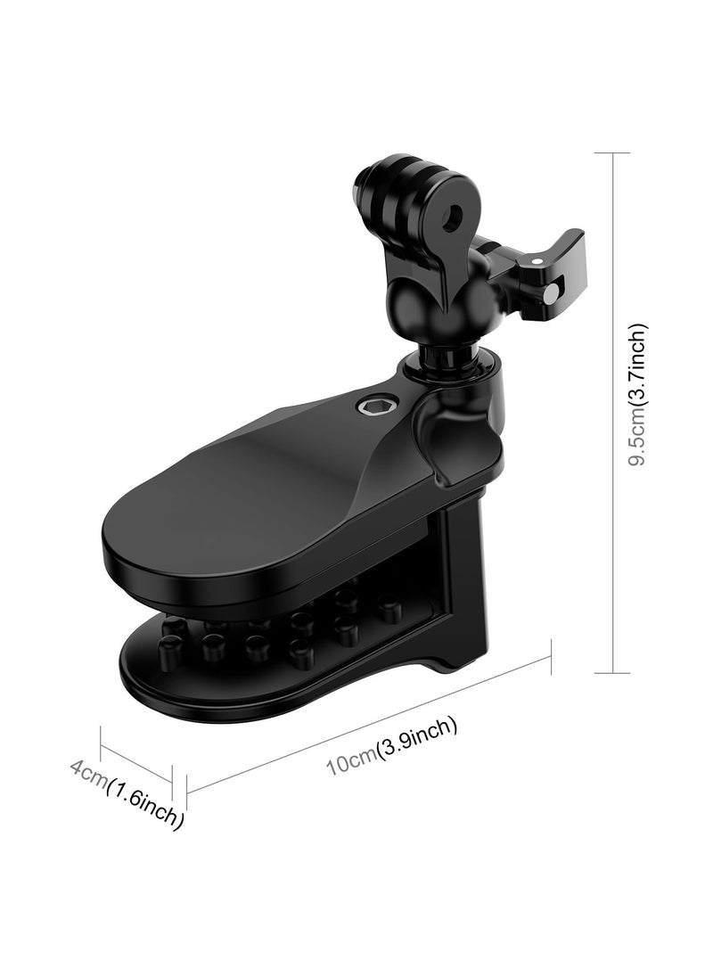 SYOSI - Motorcycle Helmet Chin Clamp Mount, Universal Clamp Mount for Action Cameras, Head View Holder Attach for GoPro Hero 12, 11, 10/DJI Osmo Action 4/Insta360 X3/AKASO/SJCAM and Other Action Cameras - Image 1