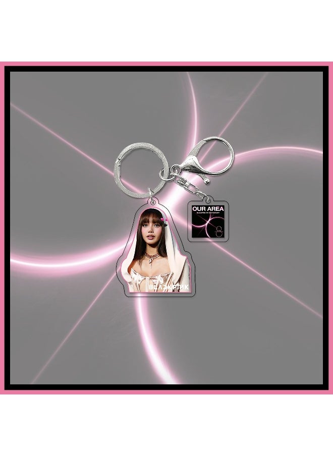 Generic - BlackPink Keychain ROSE/JISOO/Jennie/Lisa Acrylic Pendant Schoolbag Pendant Bag Chain Car Keychain Creative Gift for Unisex - Image 1