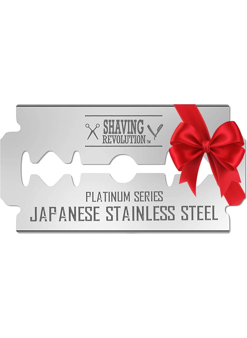 SHAVING REVOLUTION Double Edge Razor Blades - Men's Safety for Shaving Platinum Japanese Stainless Steel a Smooth, Precise and Clean Shave - 50 Count - Image 1