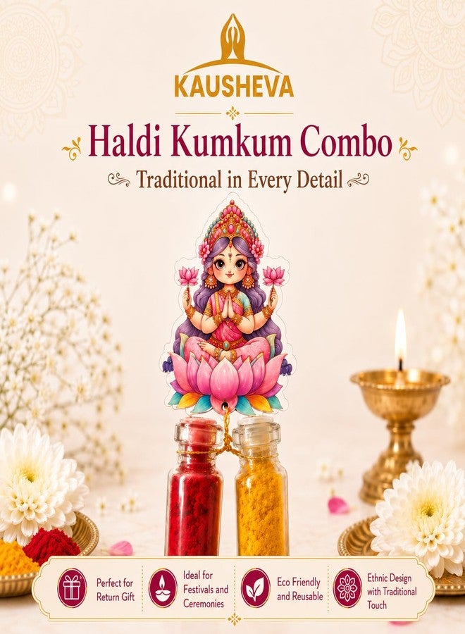 KAUSHEVA Haldi Kumkum Combo Pack for Pooja, Return Gifts, Traditional Festival Wedding Function Tambulam Gift Set (Laxmi) - Image 2