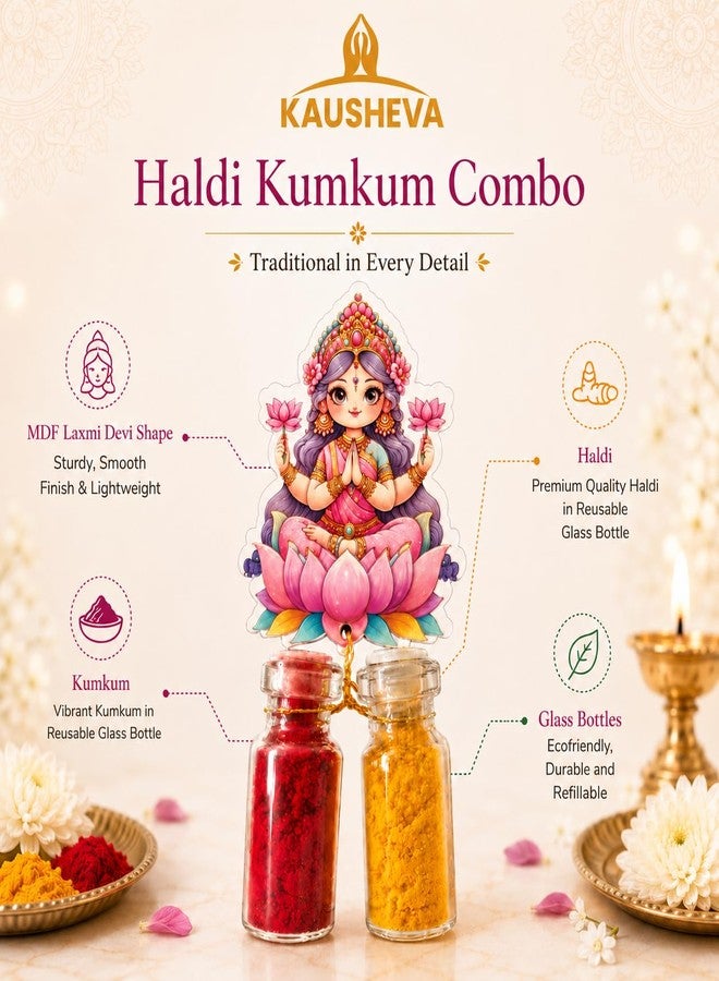 KAUSHEVA Haldi Kumkum Combo Pack for Pooja, Return Gifts, Traditional Festival Wedding Function Tambulam Gift Set (Laxmi) - Image 4
