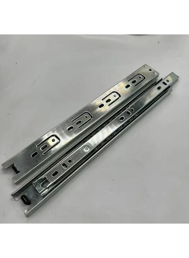 2pcs Silvery Full Extension Quiet Drawer Slides 8 10 12 14 16 18 20 Inches Heavy Duty Ball Bearing - Image 2