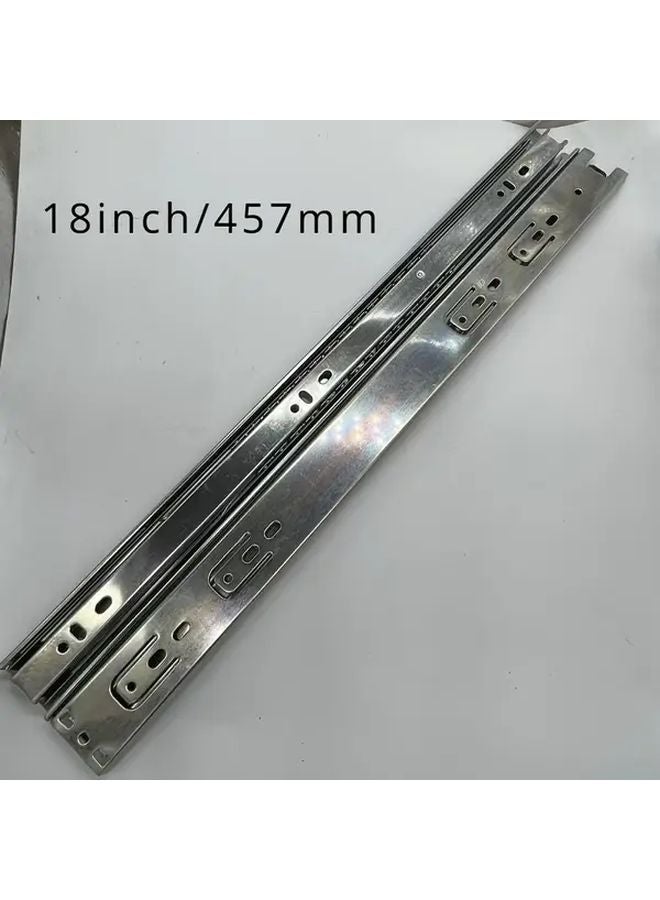 2pcs Silvery Full Extension Quiet Drawer Slides 8 10 12 14 16 18 20 Inches Heavy Duty Ball Bearing - Image 1