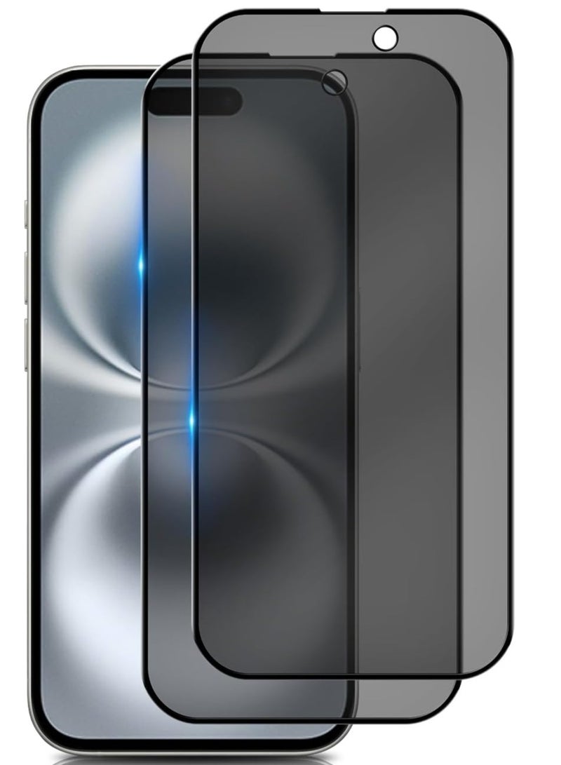 ELTRAZONE 2-Pack Privacy Screen Protector for iPhone 16 / iPhone 15 / iPhone 15 Pro 6.1" – Tempered Glass [Anti-Spy] [9H Hardness] [Anti-Scratch] [Bubble-Free Installation] - Image 1