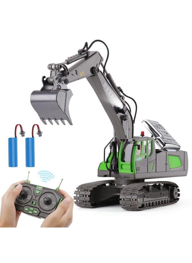 NEXBOX NEXBOX Remote Control Excavator Toys for Boys, RC Construction Equipment Vehicles for Kids Age 4-7 8 9 10 Year Old, Best Birthday Gifts Ideas, with Metal Shovel, 2.4Ghz  - Image 1