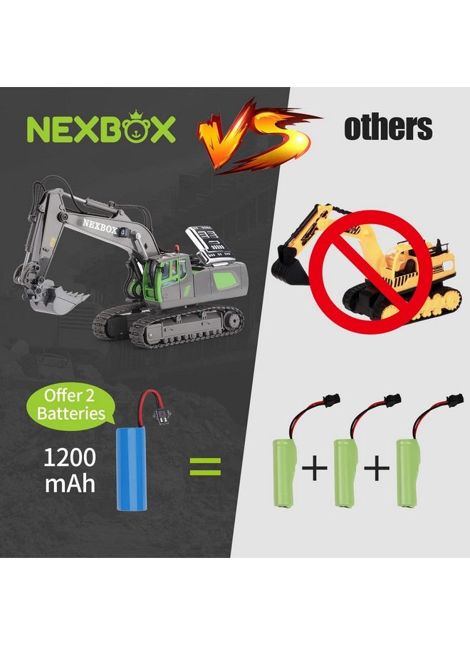 NEXBOX NEXBOX Remote Control Excavator Toys for Boys, RC Construction Equipment Vehicles for Kids Age 4-7 8 9 10 Year Old, Best Birthday Gifts Ideas, with Metal Shovel, 2.4Ghz  - Image 3