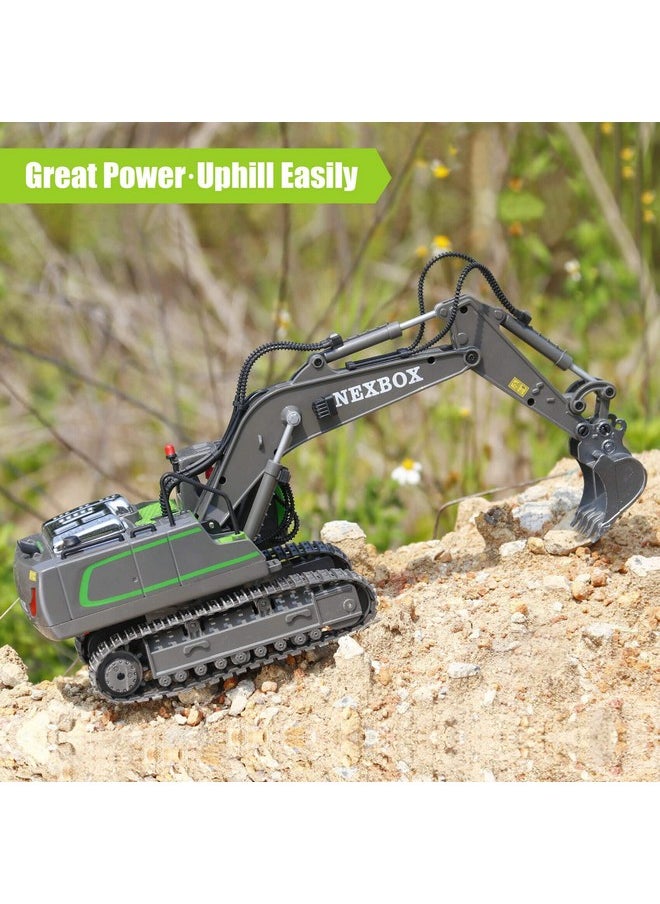 NEXBOX NEXBOX Remote Control Excavator Toys for Boys, RC Construction Equipment Vehicles for Kids Age 4-7 8 9 10 Year Old, Best Birthday Gifts Ideas, with Metal Shovel, 2.4Ghz  - Image 4