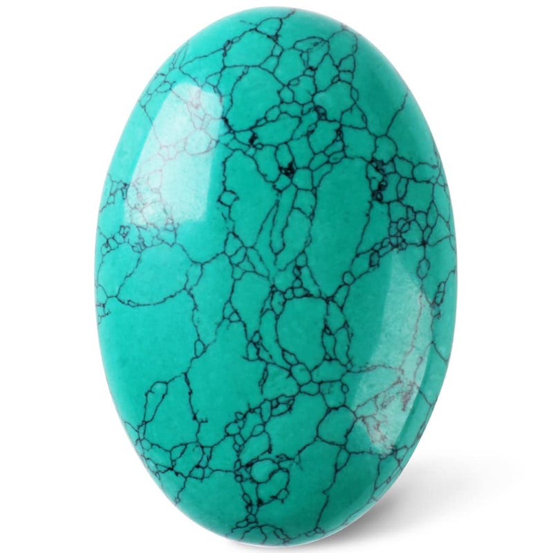 CASMON Turquoise Oval Palm Stones Pocket Worry Stone for Anxiety Stress Relief Therapy Natural Polished Energy Stone Healing Crystal 1PC