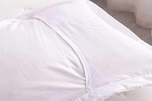 MarCielo 2-Piece Embroidered Pillow Shams, King Decorative Microfiber Pillow Covers Set, King Size (White) - Image 5
