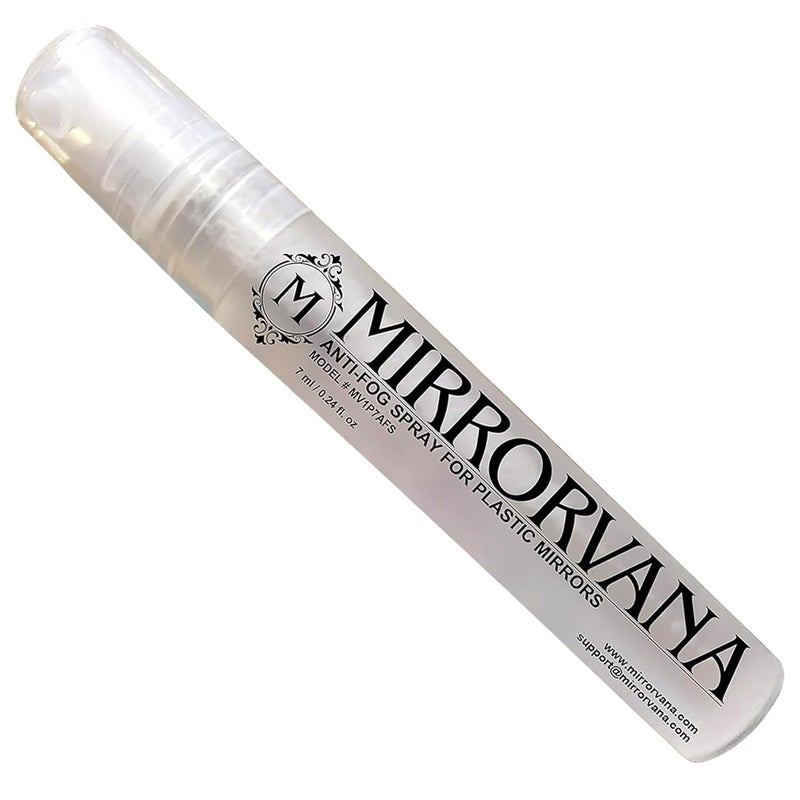 Mirrorvana رذاذ مضاد للضباب لمرآة الاستحمام (1 زجاجة) - يحافظ على مرآة الحلاقة خالية من الضباب للرجال والنساء - حماية طويلة الأمد من الضباب لنعكاس واضح كالكريستال (7 مل) - Image 1