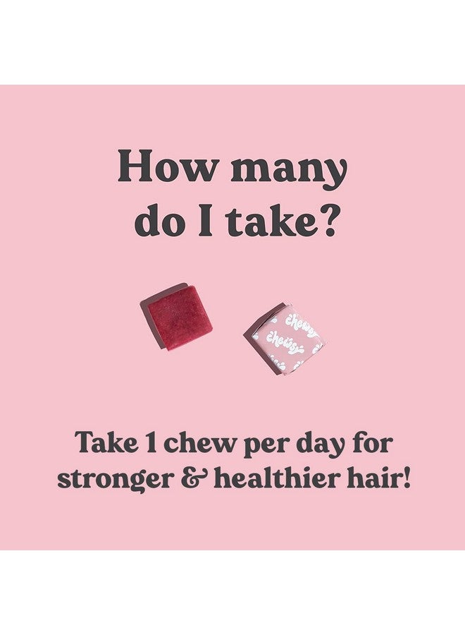 Chewsy - Beautiful Hair - Support for Stronger, Healthy Hair - with Biotin, Horsetail Extract, Goji Berry & Vitamins - Sweet Raspberry, 30-Day Supply - Image 5