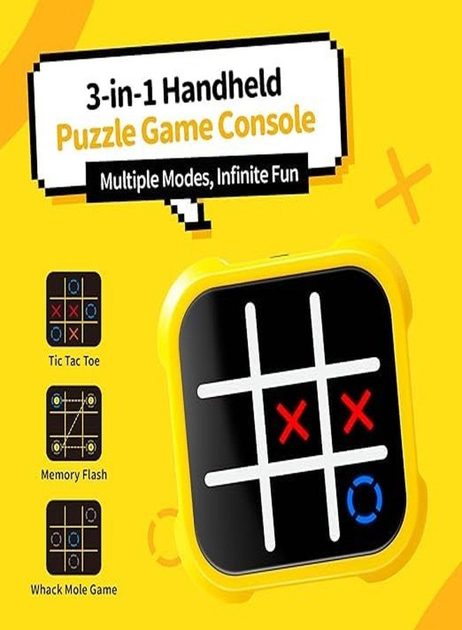 SELLFUN 3 in 1 Electronic Tic Tac Toe Game, Handheld Digital Tic Tac Toe Bolt Game with Silent Mode, Portable Learing Toy Gift for Kids & Adults, Blue (One Pack) (Orange) - Image 5