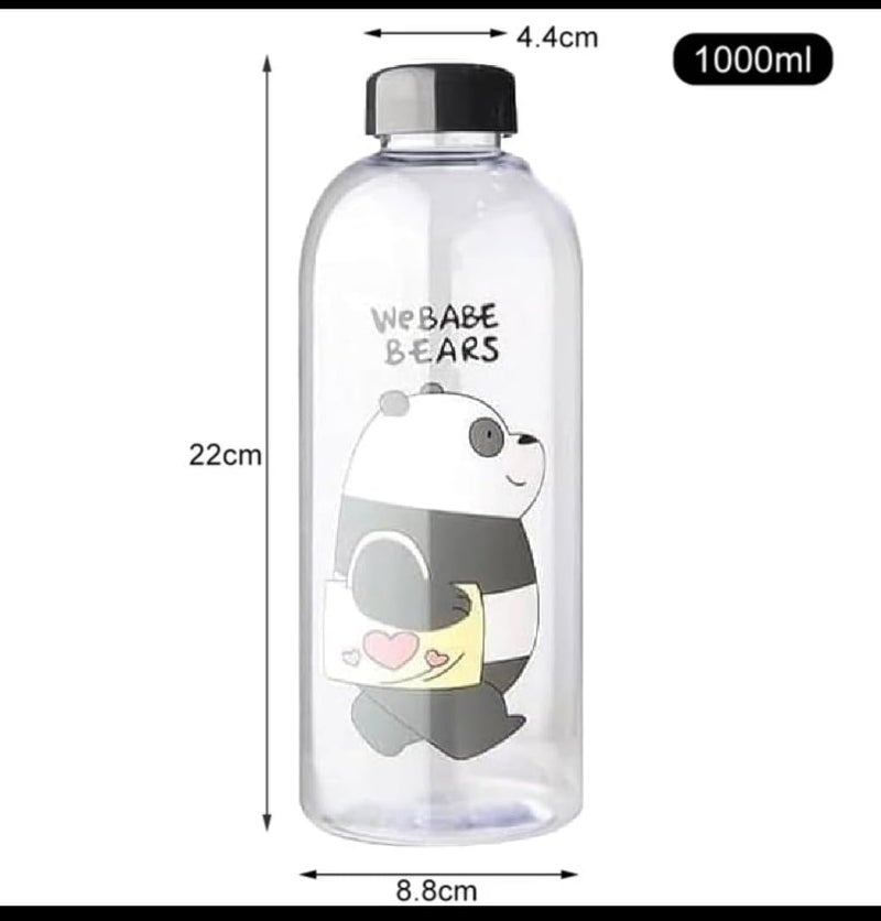 ALKAYAN Sports Water Bottle Clear With Bears Perfect For Gym, School And Home... - Image 1