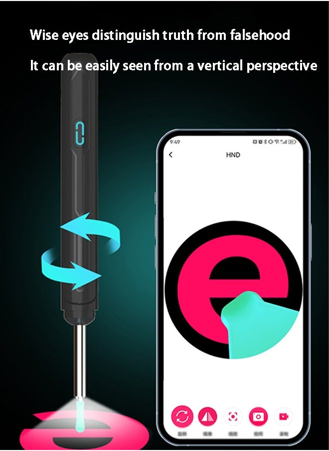 Ear Wax Removal Kit - Ear Wax Removal with Camera Wi-Fi Visible Descaling Spoon with 6 Soft Silicone Ear Spoons Wireless Ear Endoscope 30fps HD with LED Light 2.4Ghz for iPhone/iPad/Android Phone
