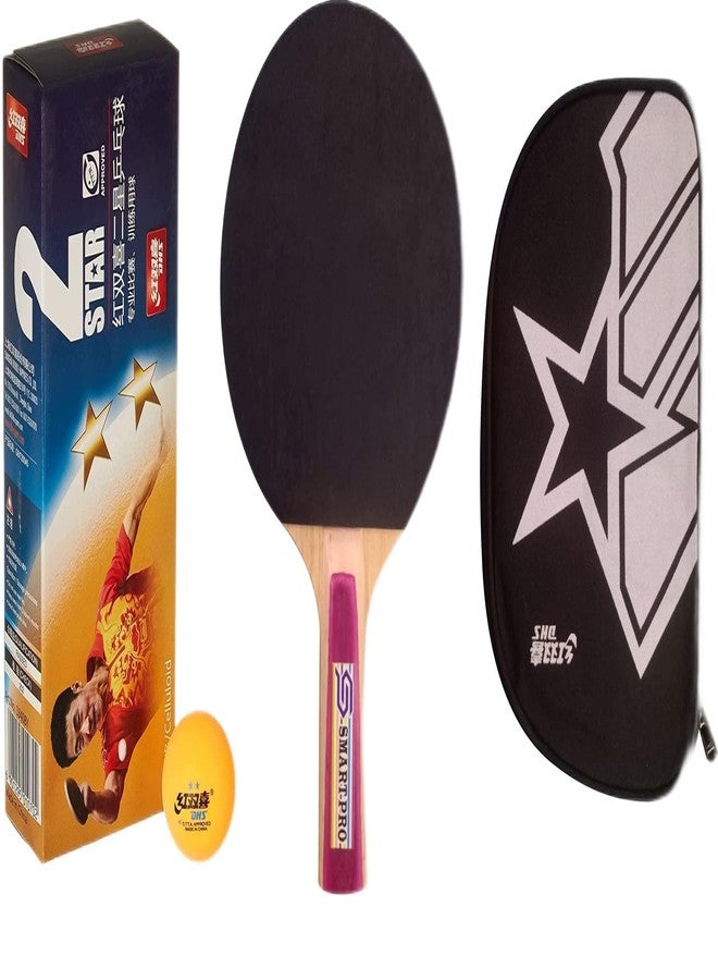 دي إتش أس كرة تنس الطاولة DHS 40 مم، نجمتان برتقاليتان (علبة من 10 قطع) 30 قطعة مع واقي شمس لمضرب تنس الطاولة Smart PRO وغطاء مضرب DHS - Image 1